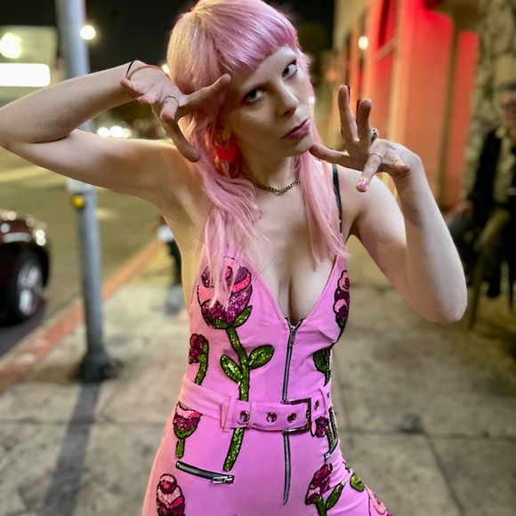 Discount Universe Pink Roses Bodysuit / Jumpsuit - Picture 6 of 10